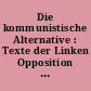 Die kommunistische Alternative : Texte der Linken Opposition und IV. Internationale 1932-1985 / hrsg. von Wolfgang Alles; Einleitung: Ernest Mandel. - 1. Aufl. -