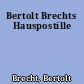 Bertolt Brechts Hauspostille