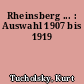 Rheinsberg ... : Auswahl 1907 bis 1919